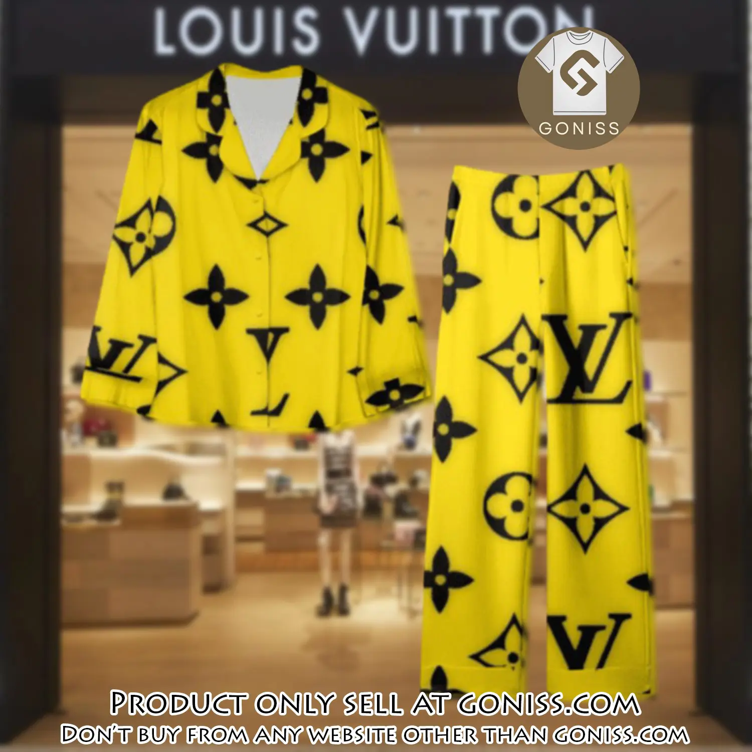 Trending luxury lv satin pajama set pjs1107 gn1211237